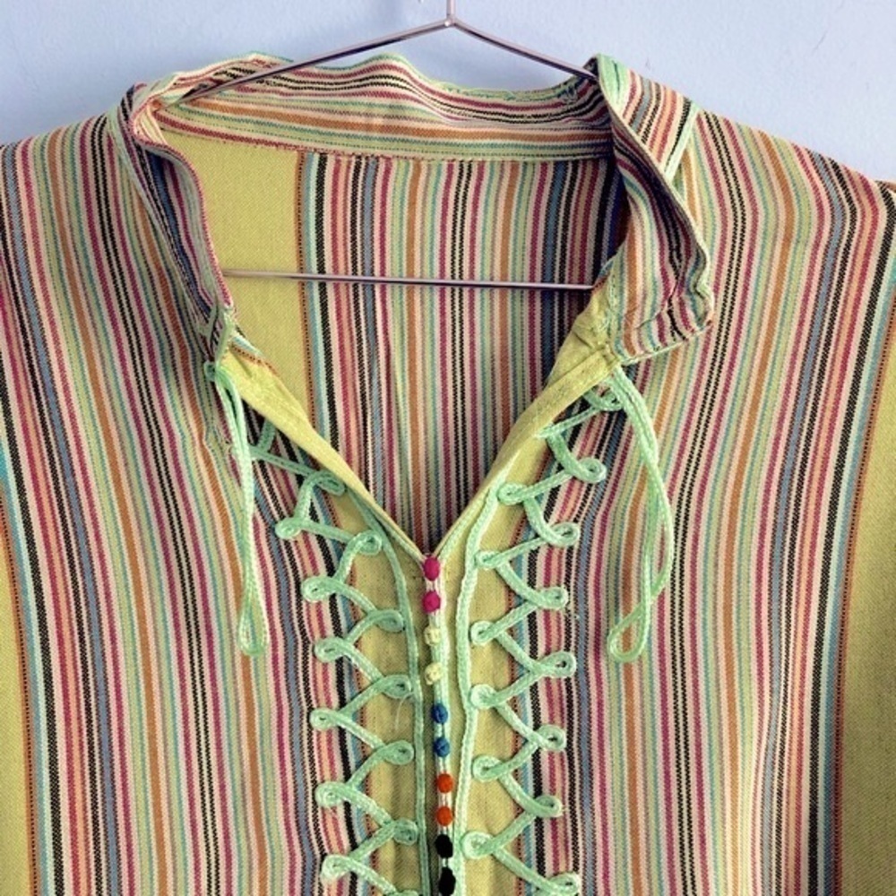 Vintage 90s Nomad Bohemian Colorful Embellished Tunic Top - Picture 2 of 13
